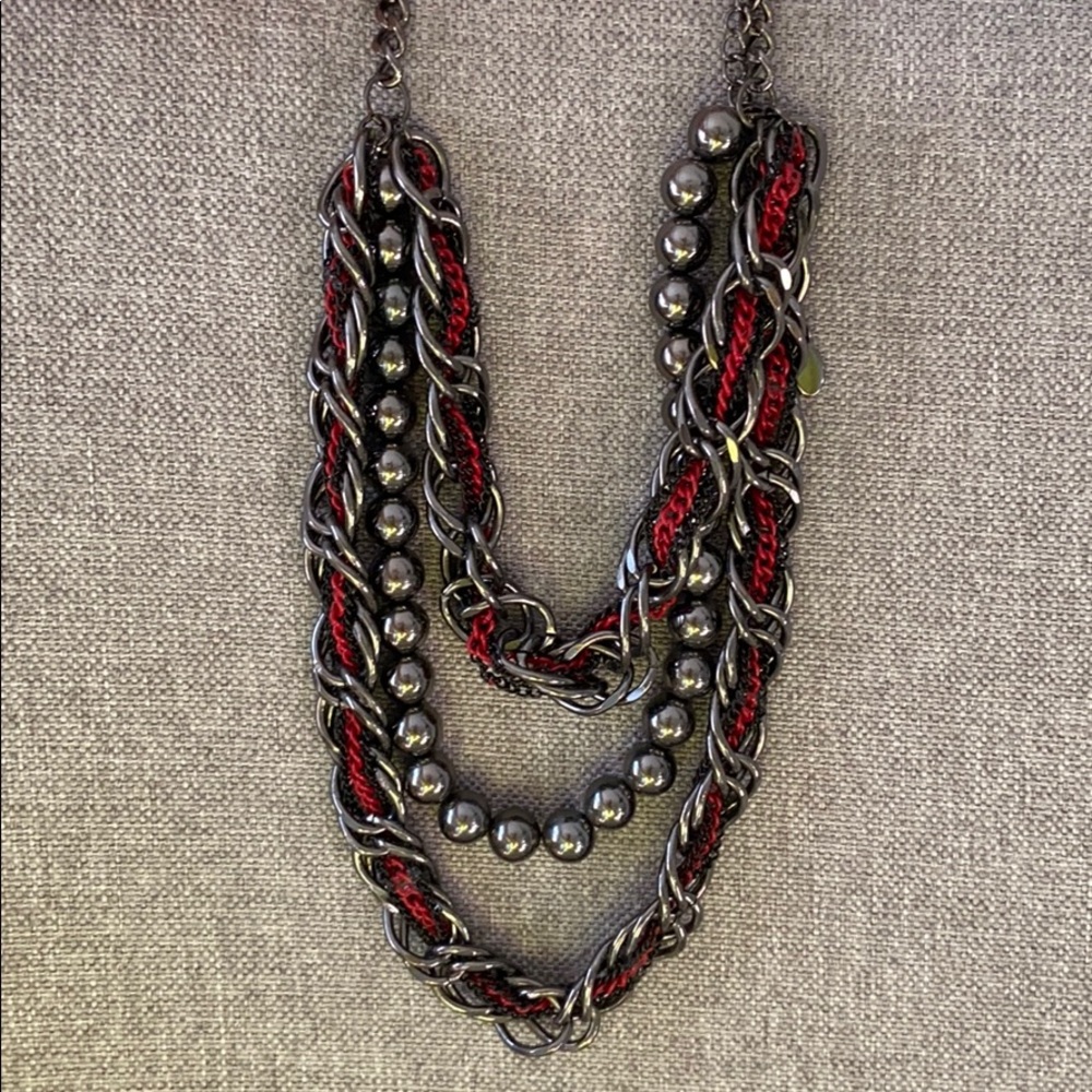 Black and Red Statement Necklace